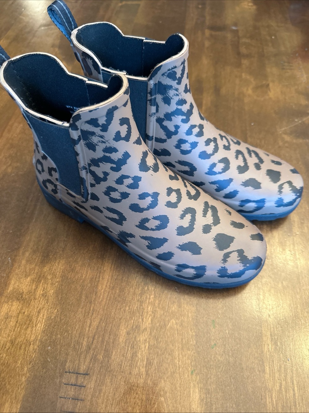 Hunter Chelsea Boot Leopard Print Rubber Rain Waterproof Women Size 6 EU 37